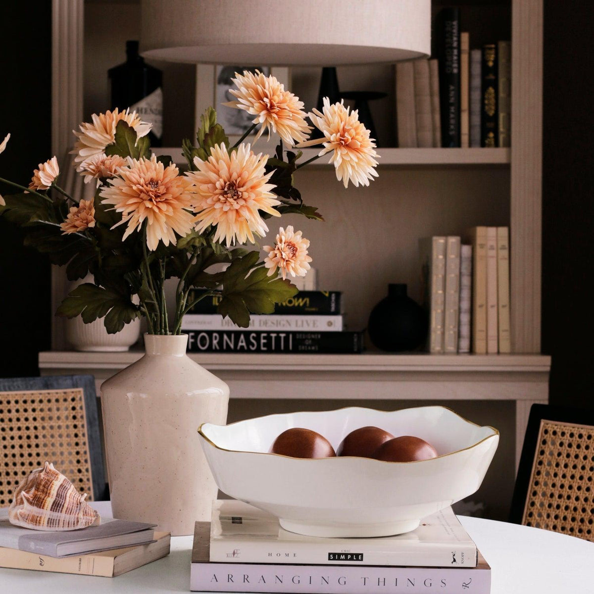 Encanto Dakota Medium Bowl Cream & White - Bowl Detail | Bone & Brass