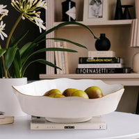 Cream & White Dakota Large Bowl - Bowl Detail | Bone & Brass