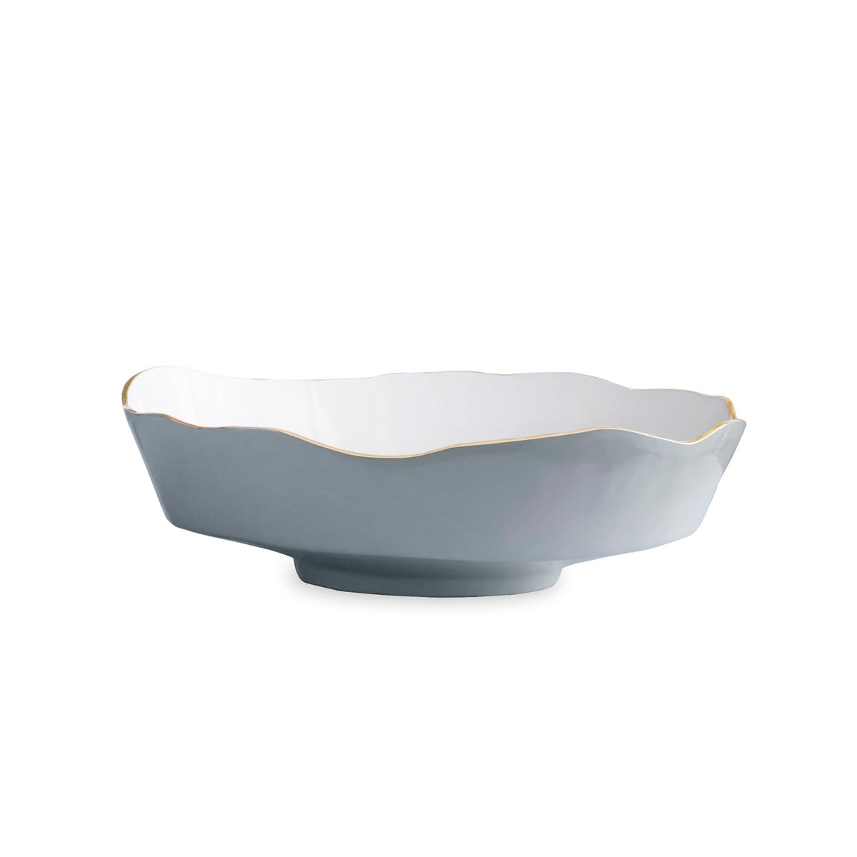 Encanto Dakota Slate Blue & White Large Serving Bowl | Bone & Brass