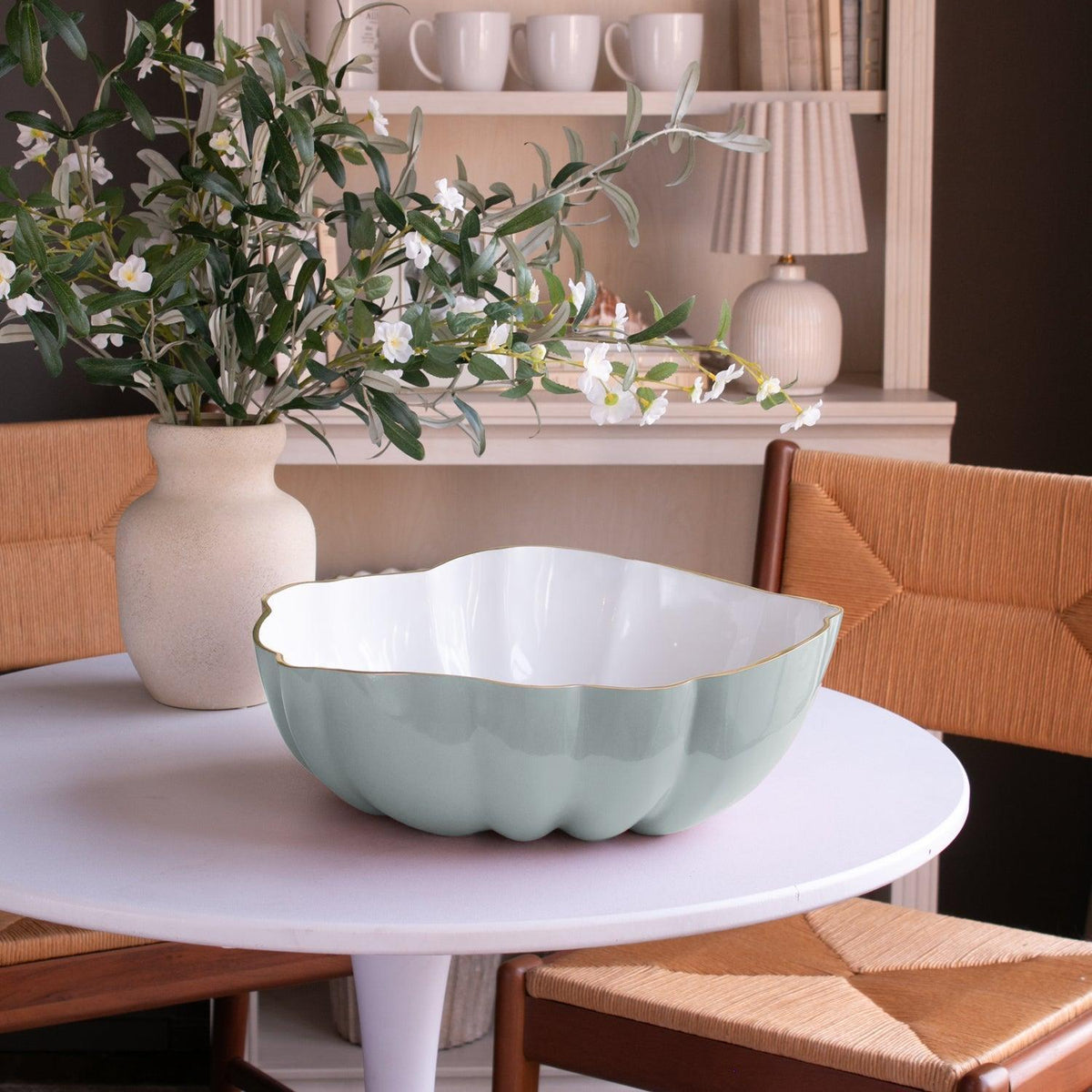 Encanto Rita Large Bowl (Slate White) - Bowl View | Bone & Brass