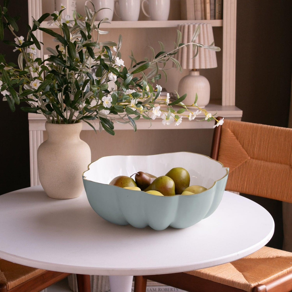 Encanto Rita Large Bowl (Slate White) - Bowl Detail | Bone & Brass