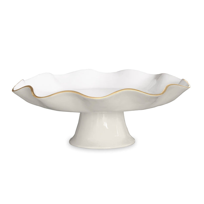 Encanto Carola Pedestal Cake Plate (Cream White) | Bone & Brass
