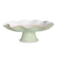 Encanto Pistachio Green & White Pedestal Cake Plate | Bone & Brass