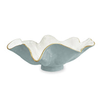 Slate Blue & White Aries Ruffled Serving Bowl | Bone & Brass
