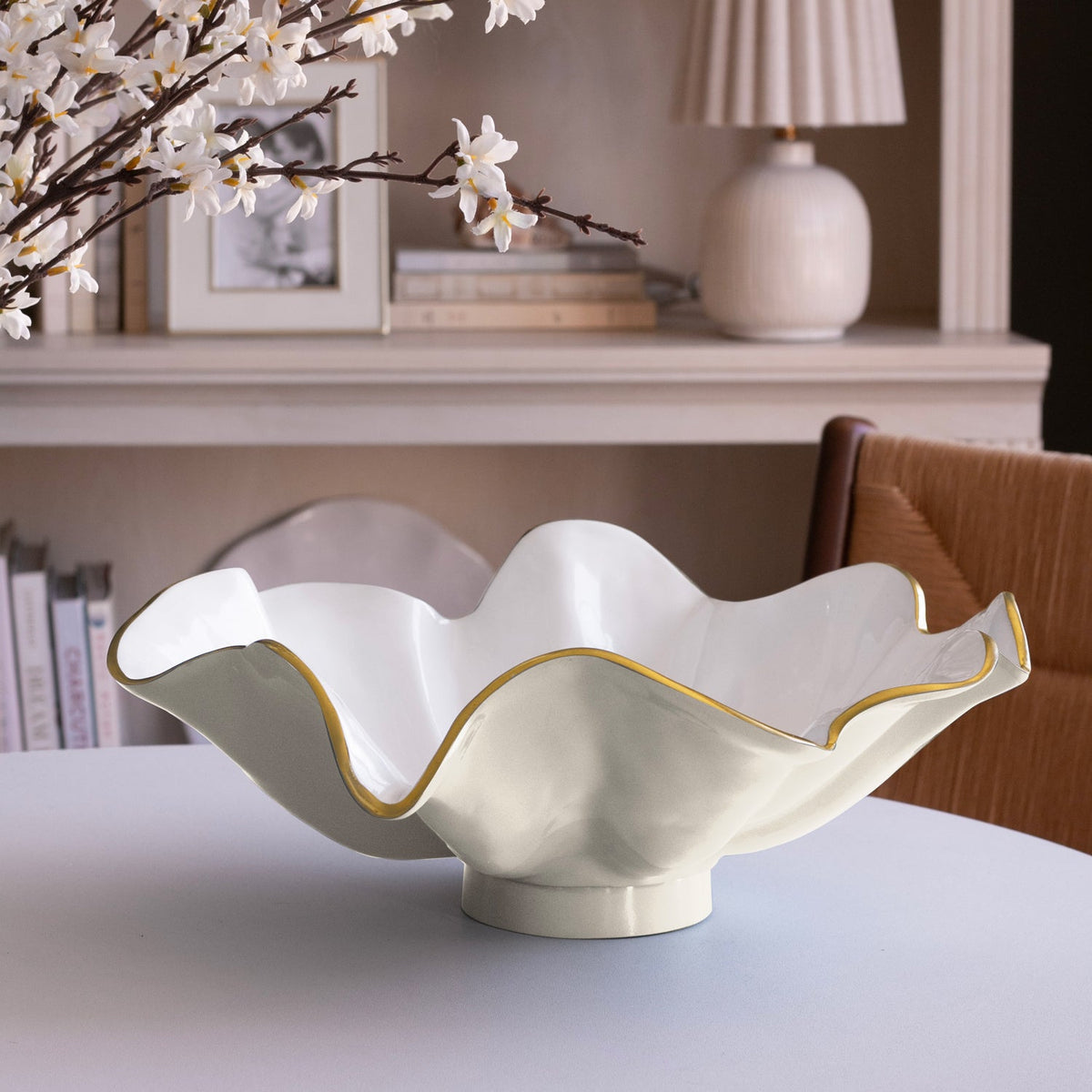 Encanto Aries Bowl (Cream White) - Bowl Detail | Bone & Brass