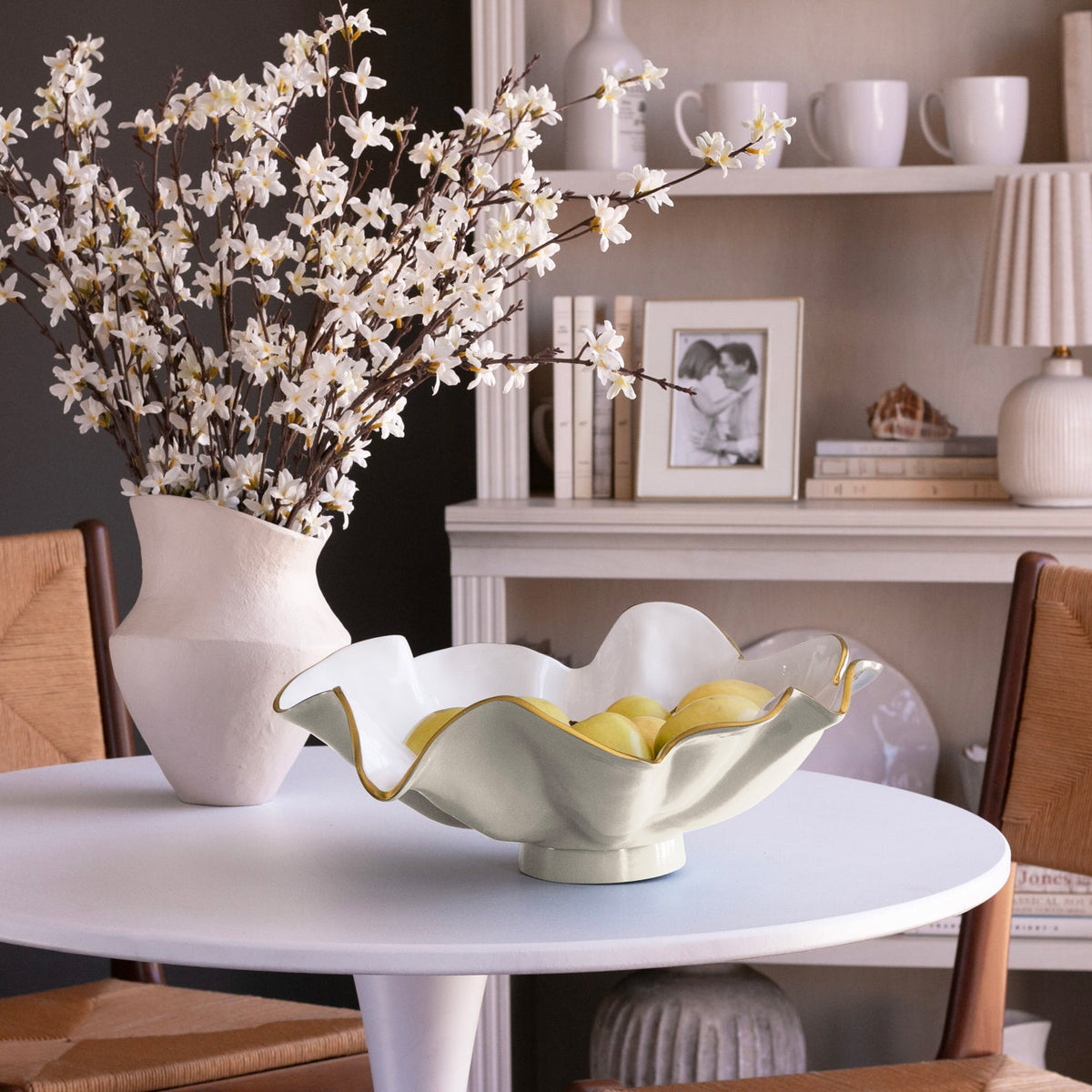 Encanto Aries Bowl (Cream White) - Bowl Top View | Bone & Brass