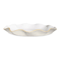 Cream, White & Gold Carola Large Round Serving Platter