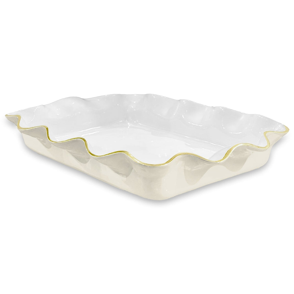Cream & White Carola Rectangle Casserole Holder | Bone & Brass