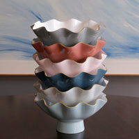 Encanto Midnight Blue & White Small Pedestal Serving Bowl