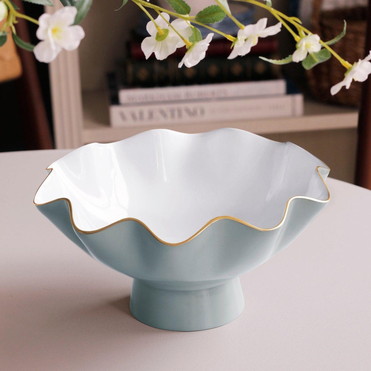 Encanto Carola Small Pedestal (Slate White) - Pedestal Detail | Bone & Brass