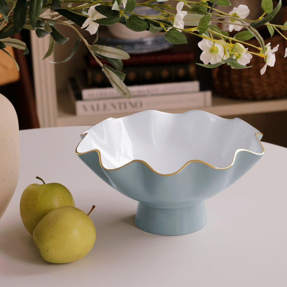 Encanto Carola Small Pedestal (Slate White) - Pedestal View | Bone & Brass