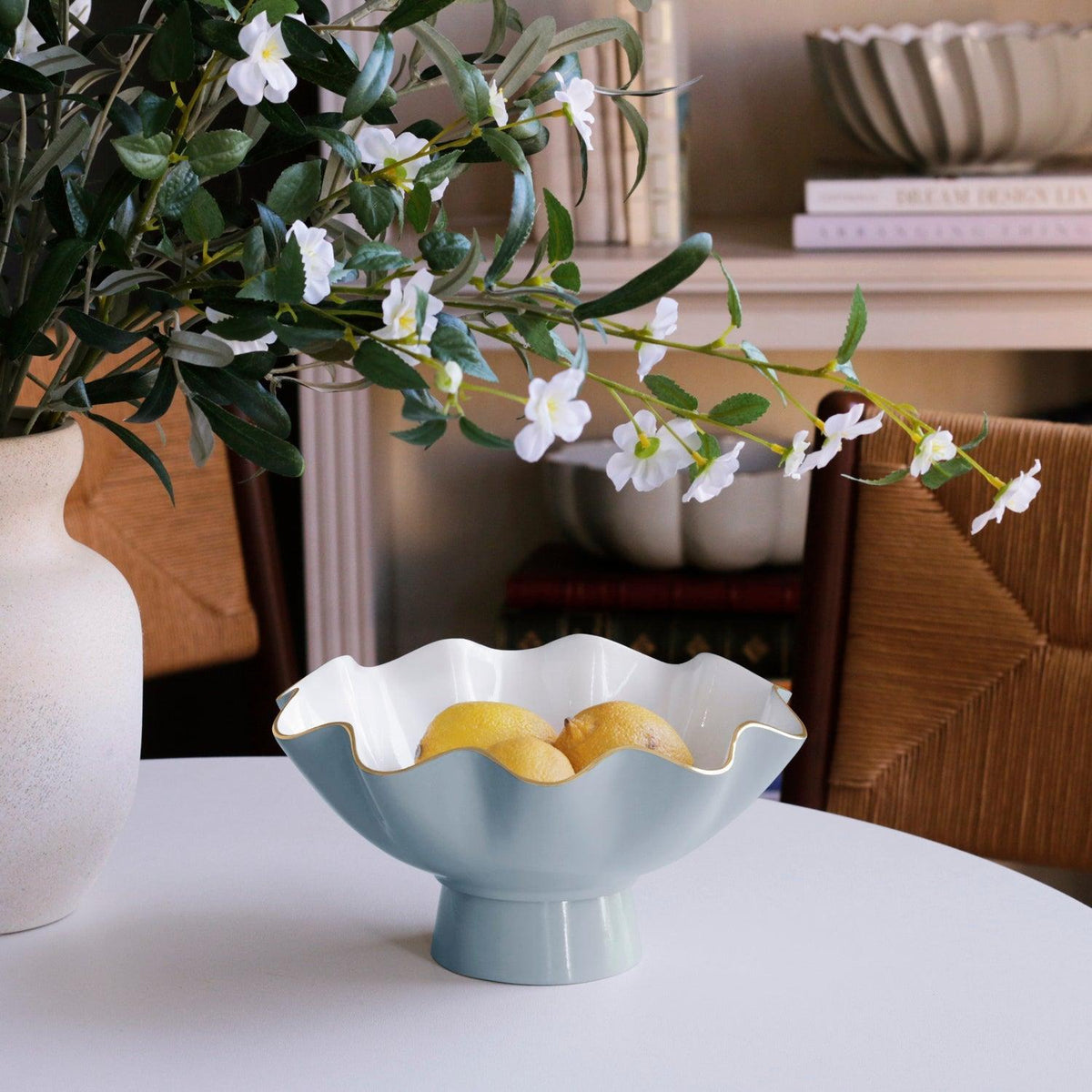 Encanto Carola Small Pedestal (Slate White) - Pedestal Detail | Bone & Brass