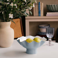 Encanto Carola Small Pedestal (Slate White) - Pedestal Side View | Bone & Brass