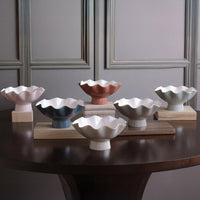 Encanto Carola Small Pedestal (Slate White) - Pedestal Side View | Bone & Brass