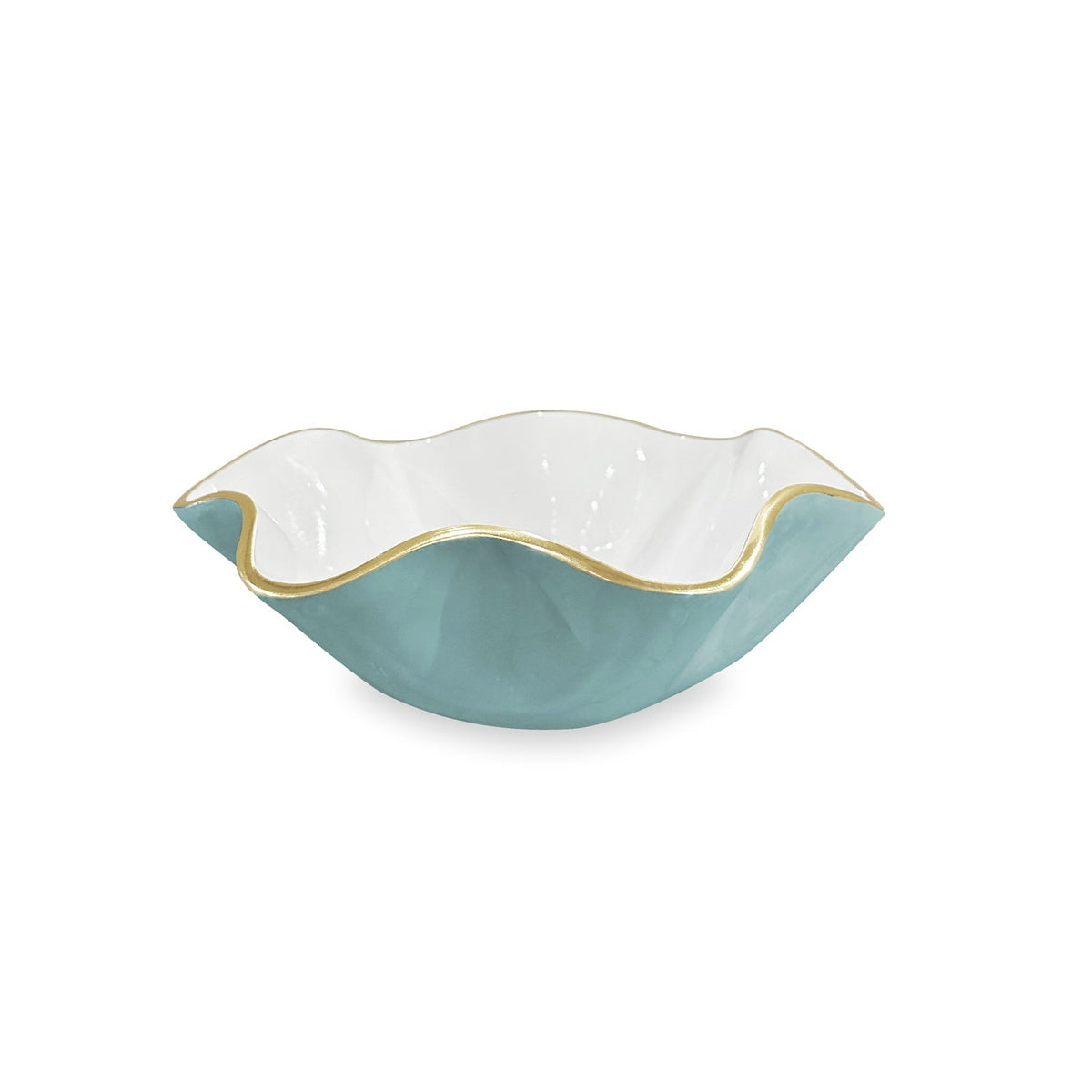 Carola Turquoise & White Small Serving Bowl | Bone & Brass