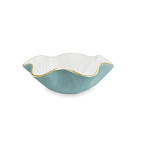 Carola Turquoise & White Small Serving Bowl | Bone & Brass