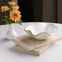 Encanto Carola Small Round Bowl (Cream White) - Bowl Detail | Bone & Brass