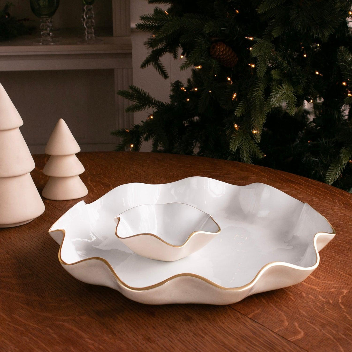 Encanto Carola Small Round Bowl (Cream White) - Bowl Side View | Bone & Brass