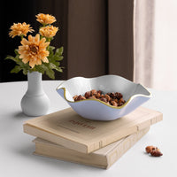 Encanto Periwinkle & White Carola Small Serving Bowl - Bowl Detail | Bone & Brass