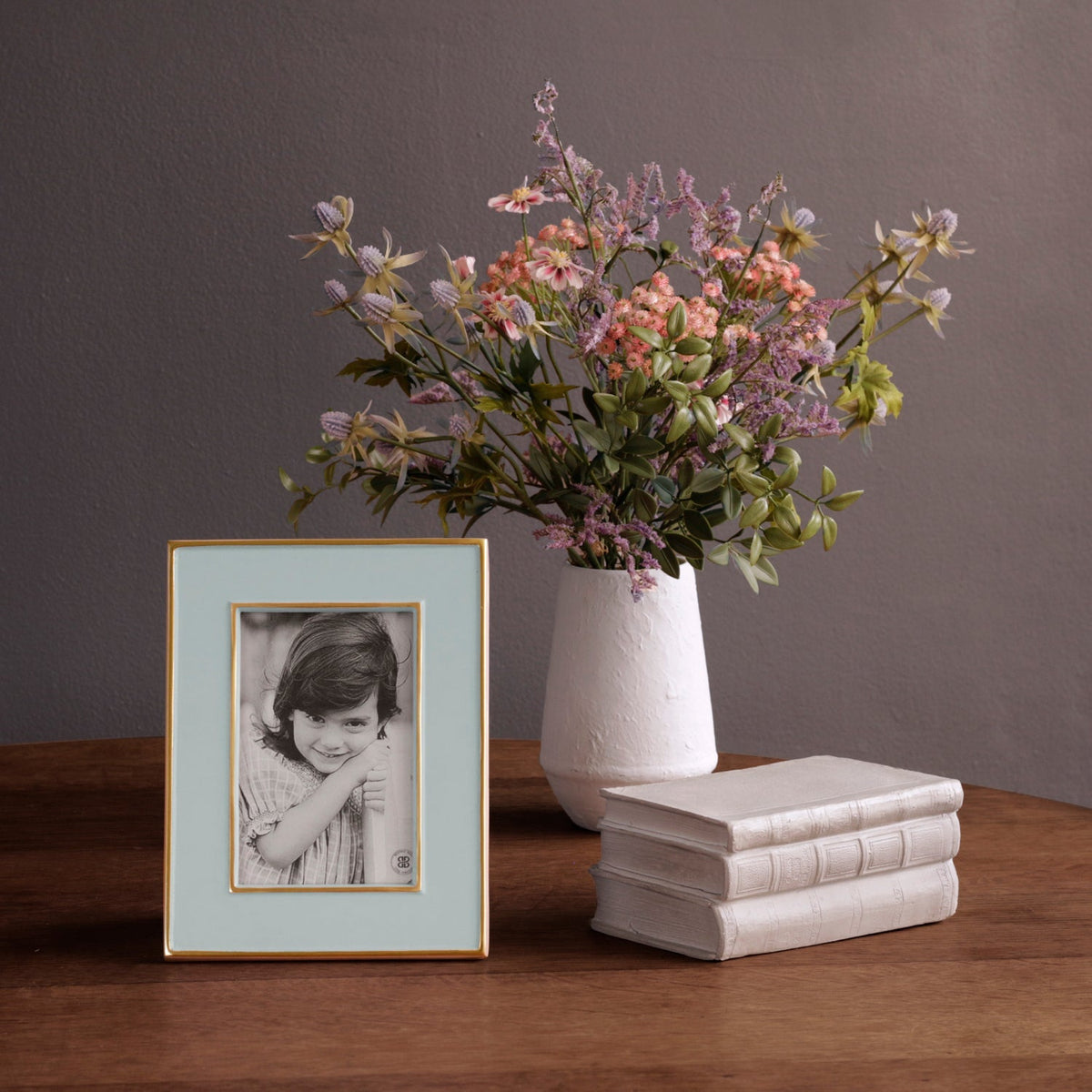Encanto Slate Blue Jason 4 x 6 Picture Frame - Frame Detail | Bone & Brass