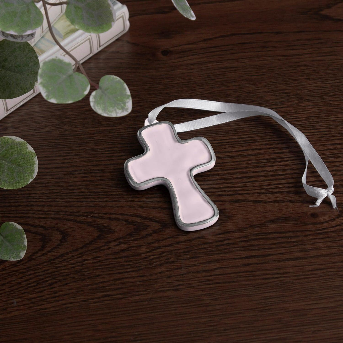 Blush Pink Athens Cross Ornament - Detail View | Bone & Brass