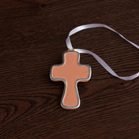 Encanto Athens Cross Ornament (Cayenne) - Side View | Bone & Brass