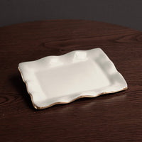 Encanto Vento Small Rectangular Tray (Cream) - Tray Top View | Bone & Brass