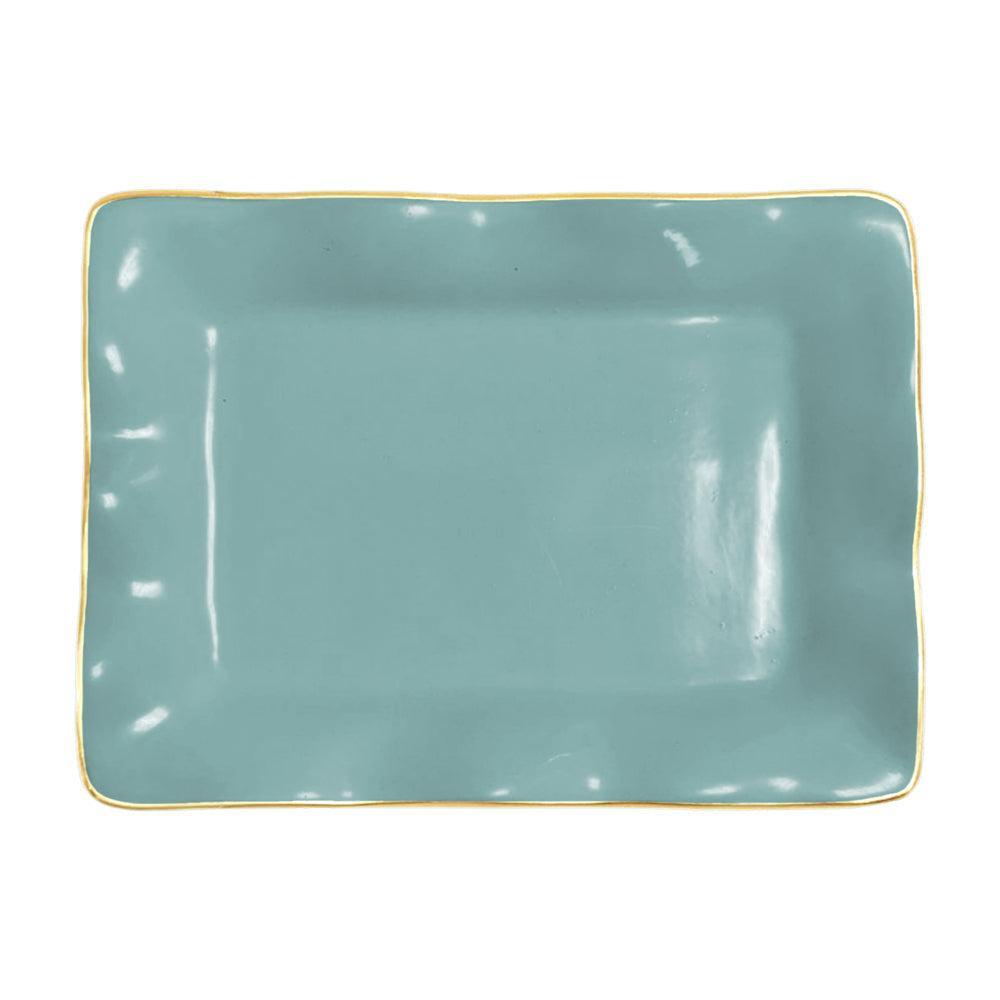 Encanto Vento Small Rectangular Tray (Turquoise) | Bone & Brass