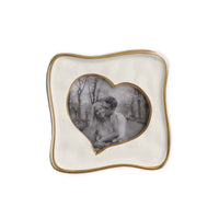 Encanto Cream & Gold Curved Heart Picture Frame | Bone & Brass