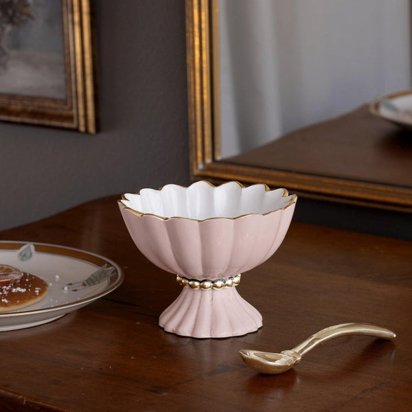 Encanto Vienna Mini Pedestal Spoon (Camellia White) - Pedestal Detail | Bone & Brass