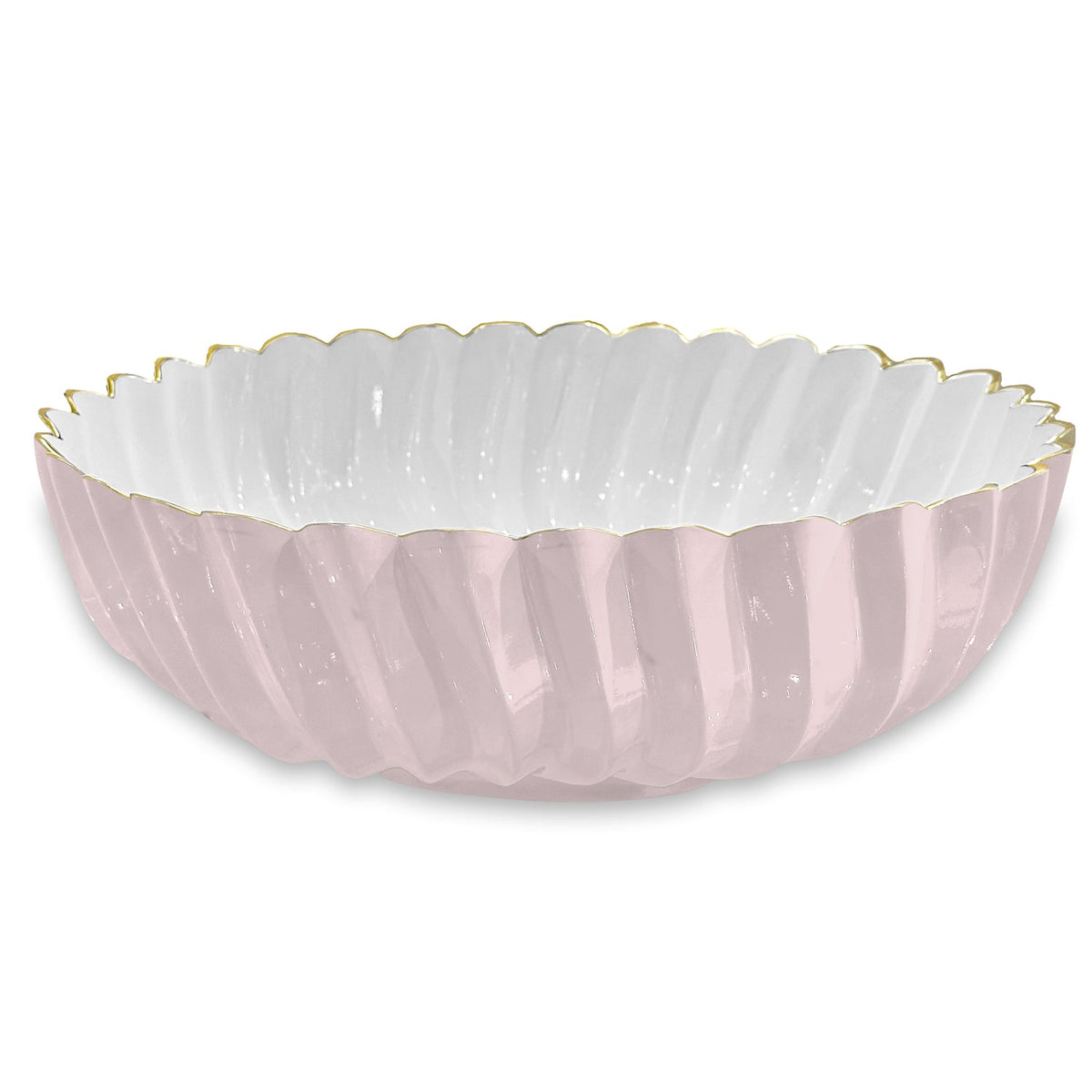 Encanto Blush Pink & White Large Serving Bowl | Bone & Brass