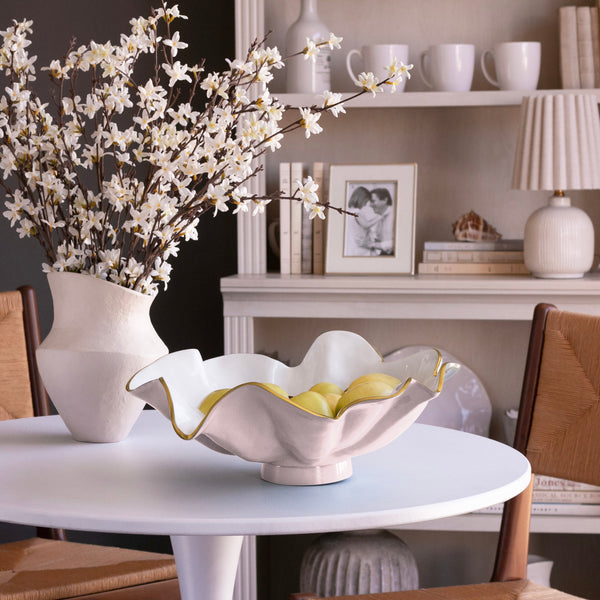 Aries Blush Pink & White Serving Bowl