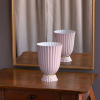 Encanto Vienna Medium Vase (Camellia White) - Vase Side View | Bone & Brass