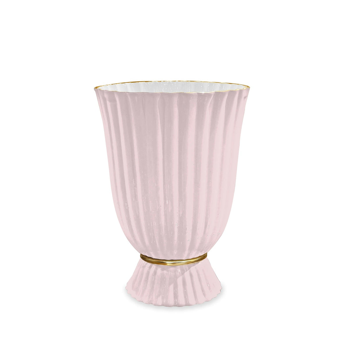 Encanto Vienna Medium Vase (Camellia White) | Bone & Brass