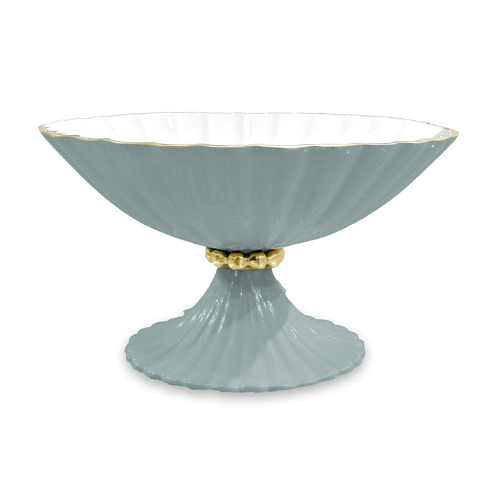 Encanto Vienna Small Pedestal (Slate White) | Bone & Brass