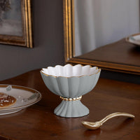 Encanto Vienna Mini Pedestal Spoon (Slate White) - Pedestal Detail | Bone & Brass