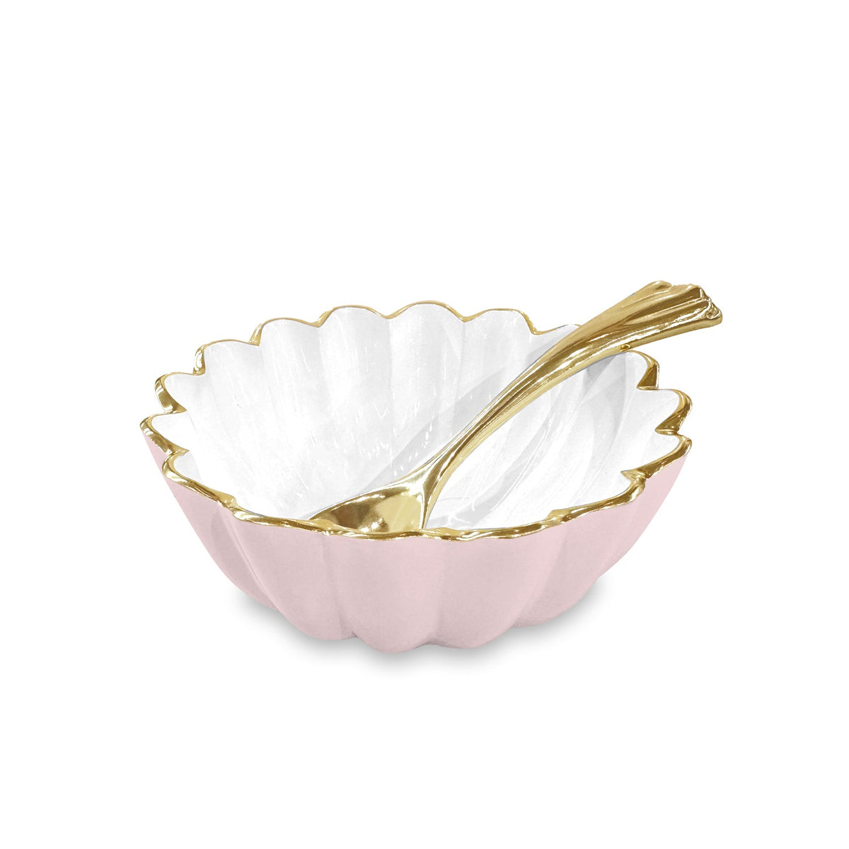 Encanto Vienna Mini Bowl Spoon (Camellia White) | Bone & Brass