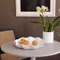 Encanto Blush Pink, White & Gold Large Round Platter