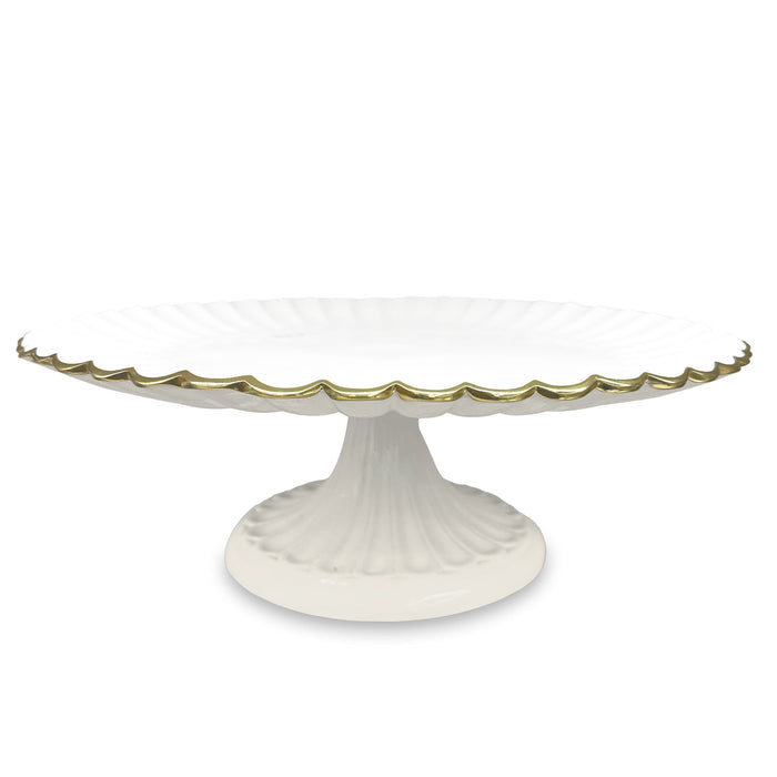 Encanto Vienna Pedestal Cake Plate (Cream White) | Bone & Brass