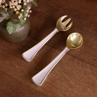 Blush Pink & Gold Soho Salad Servers - Set Detail | Bone & Brass