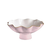 Encanto Blush Pink & White Large Pedestal Bowl | Bone & Brass