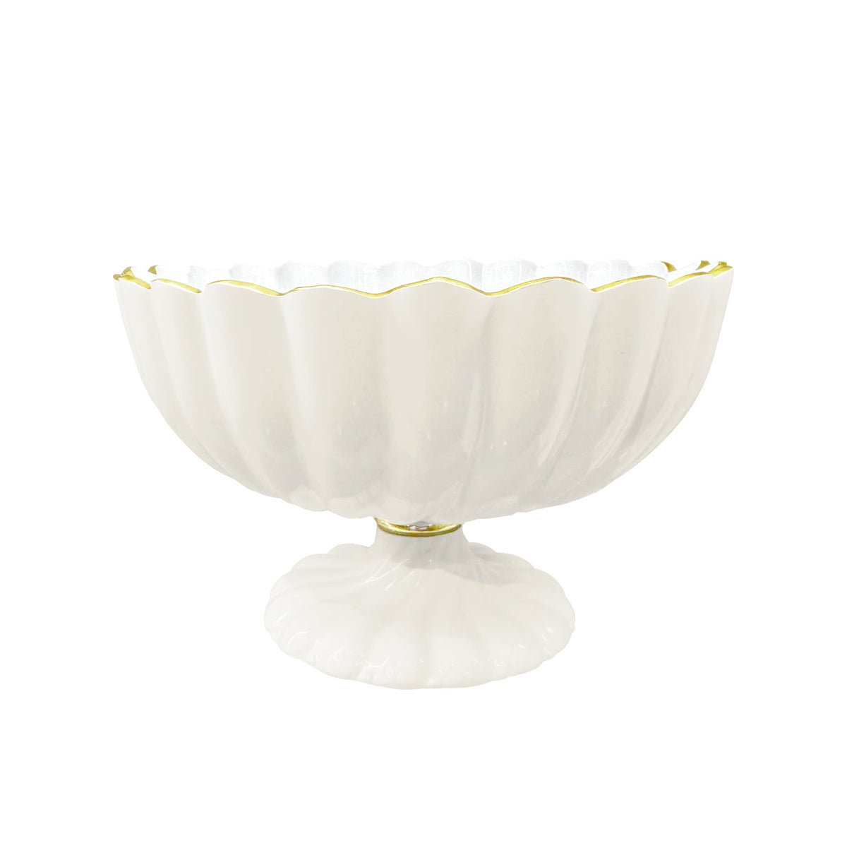 Encanto Vienna Medium Round Pedestal (Cream White) | Bone & Brass