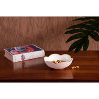 Encanto Blush Pink & White Mini Round Serving Bowl - Bowl Top View | Bone & Brass