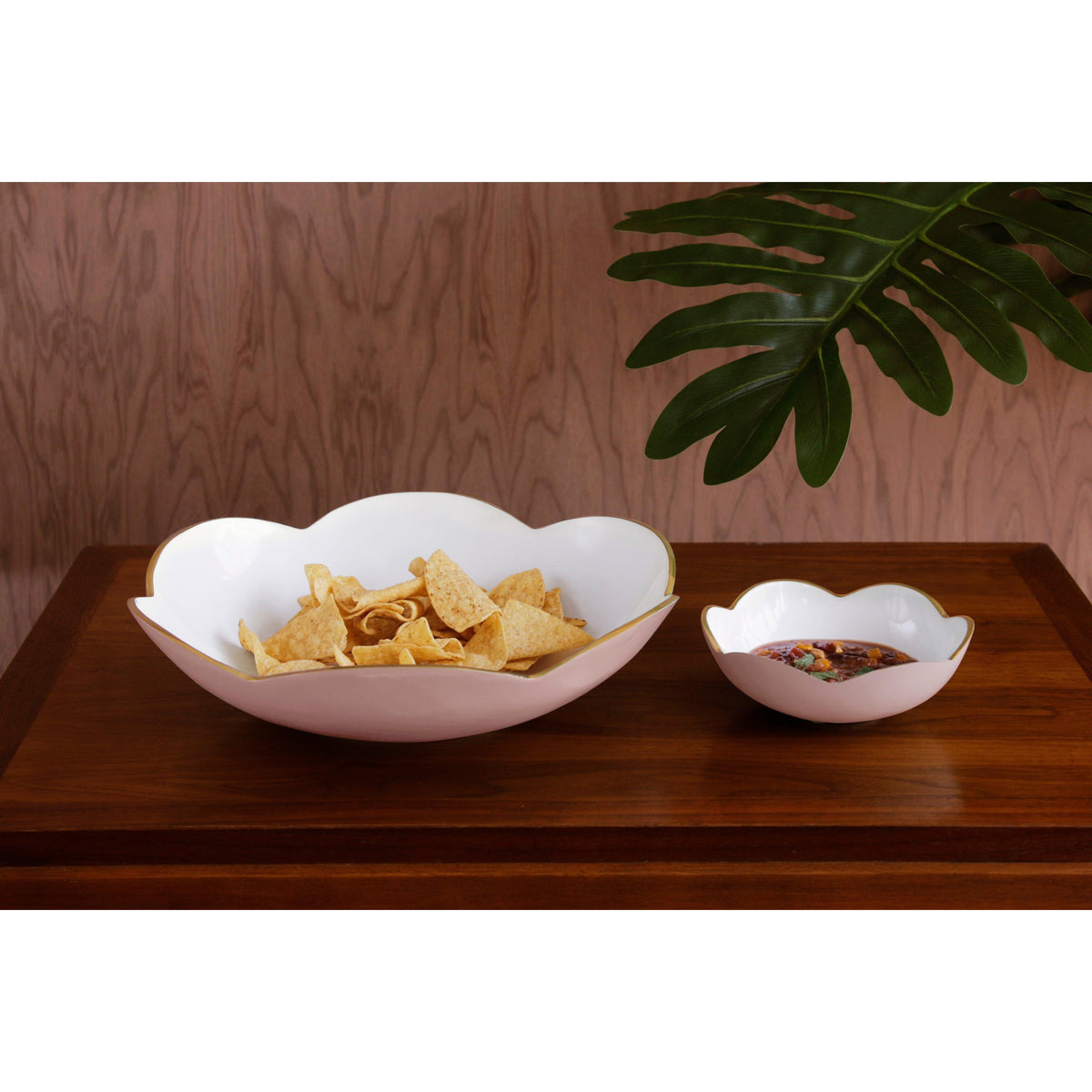 Encanto Blush Pink & White Mini Round Serving Bowl - Bowl Detail | Bone & Brass