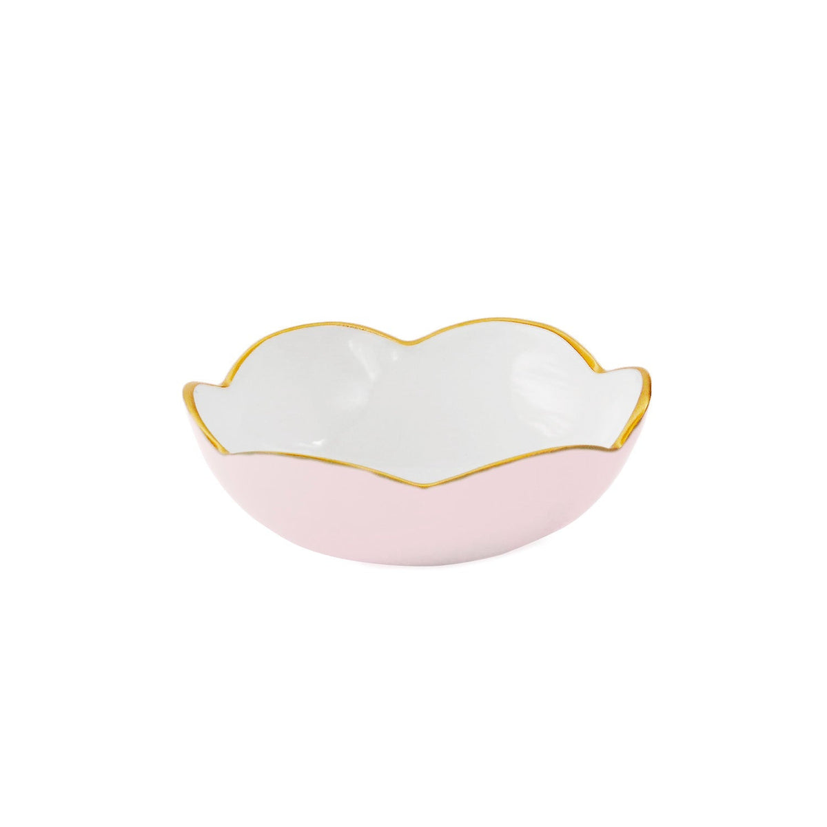 Encanto Blush Pink & White Mini Round Serving Bowl | Bone & Brass
