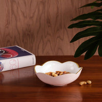 Encanto Blush Pink & White Mini Round Serving Bowl - Bowl Side View | Bone & Brass