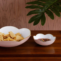 Encanto Blush Pink & White Mini Round Serving Bowl - Bowl Top View | Bone & Brass