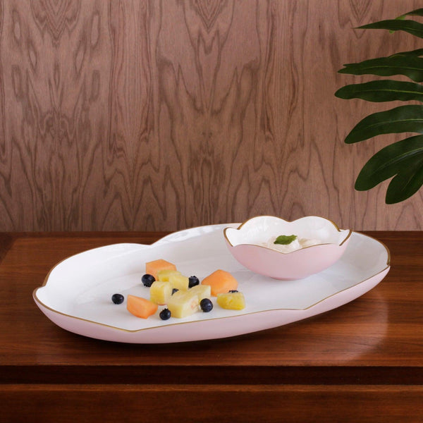 Encanto Blush Pink & White Mini Round Serving Bowl