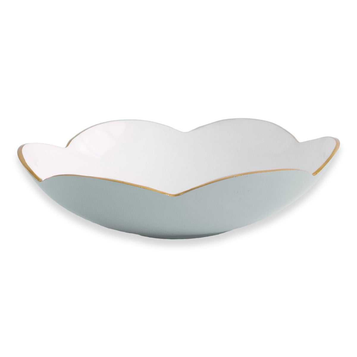 Slate Blue & White Amelia Medium Serving Bowl | Bone & Brass