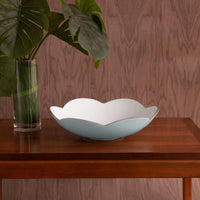 Slate Blue & White Amelia Medium Serving Bowl - Bowl Top View | Bone & Brass